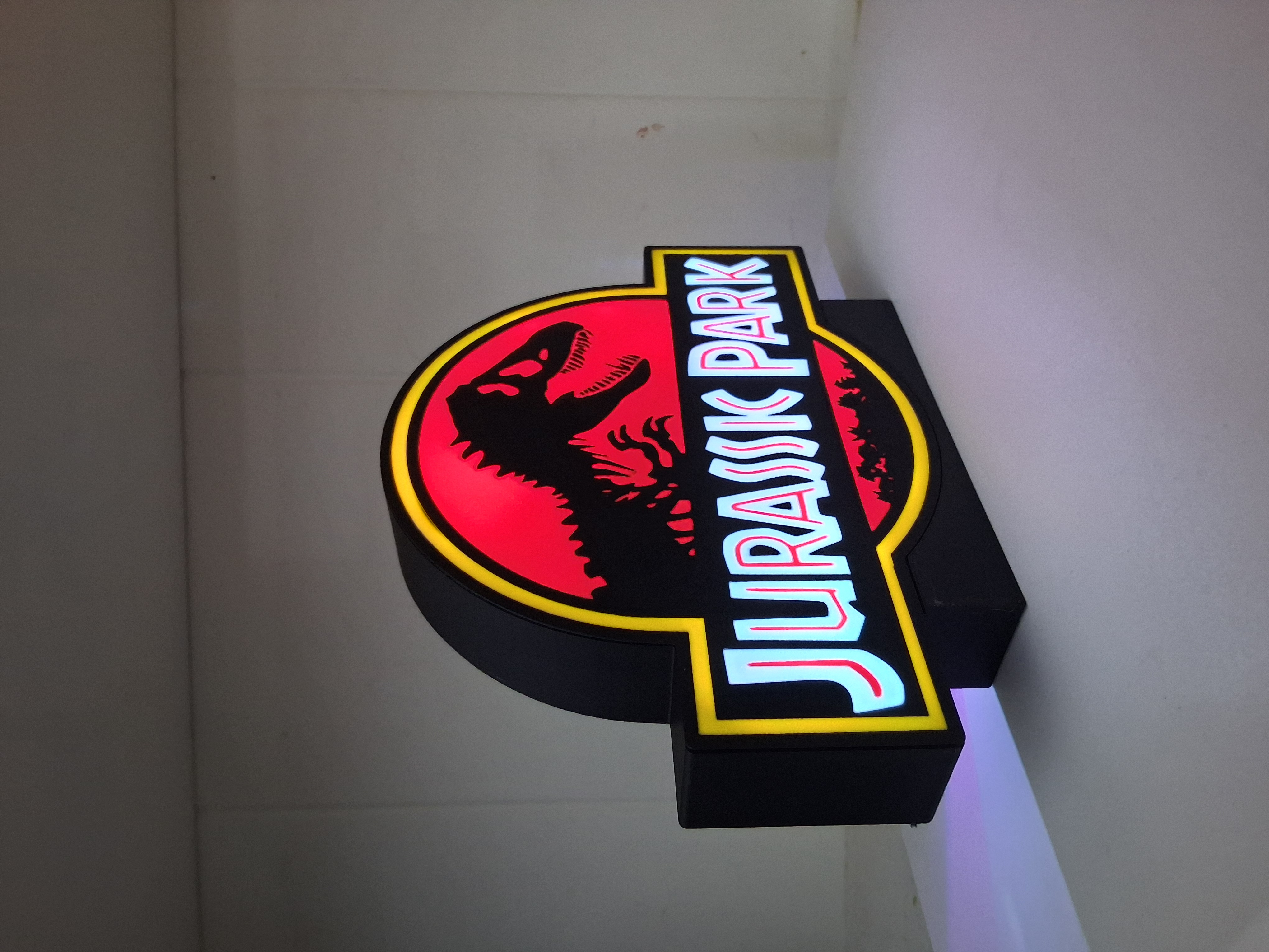 Jurassic Park (1) LED light box – custom 3D printed – Lit Layer Creations